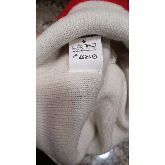 McDonald’s Winter Beanie Toque Hat Medium To Large 18” White Red Black With POM - Picture 9 of 10